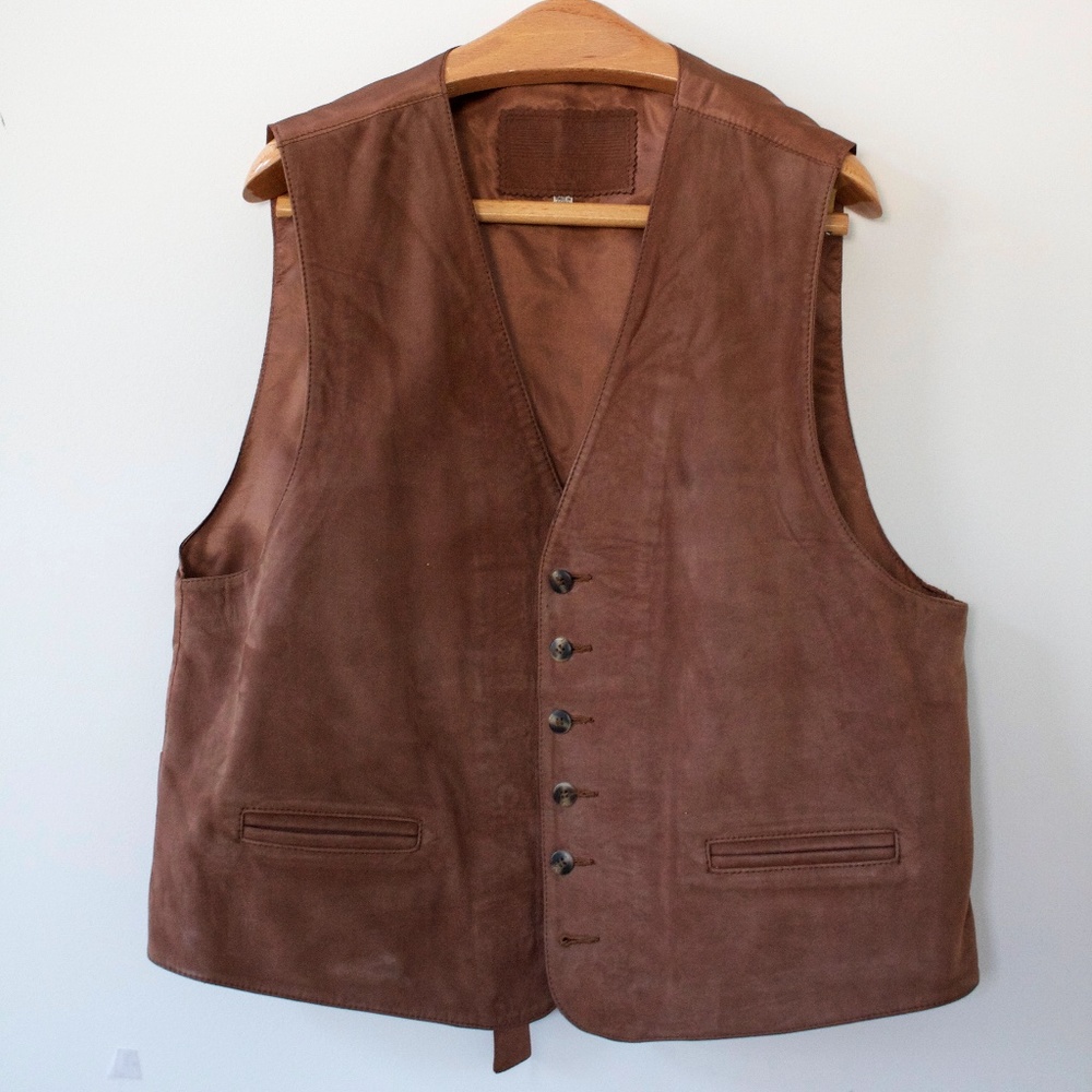 Vintage Light Brown Leather Vest